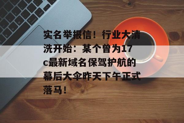 实名举报信！行业大清洗开始：某个曾为17c最新域名保驾护航的幕后大伞昨天下午正式落马！
